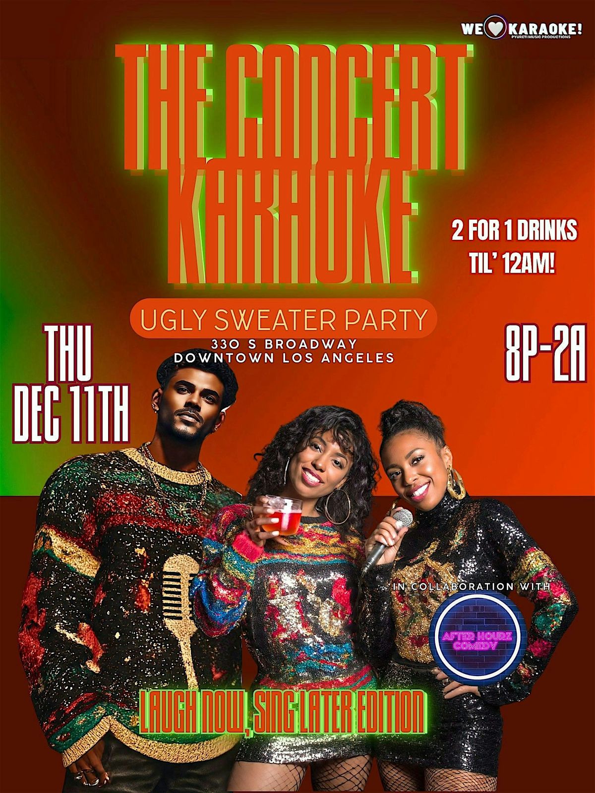 The Concert Karaoke: Ugly Sweater Party, 11 December | Event in Los Angeles | AllEvents