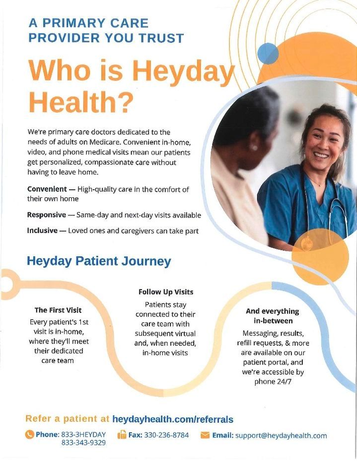 Learn about Heyday Health , Country Neighbor, Orwell, October 12 2023