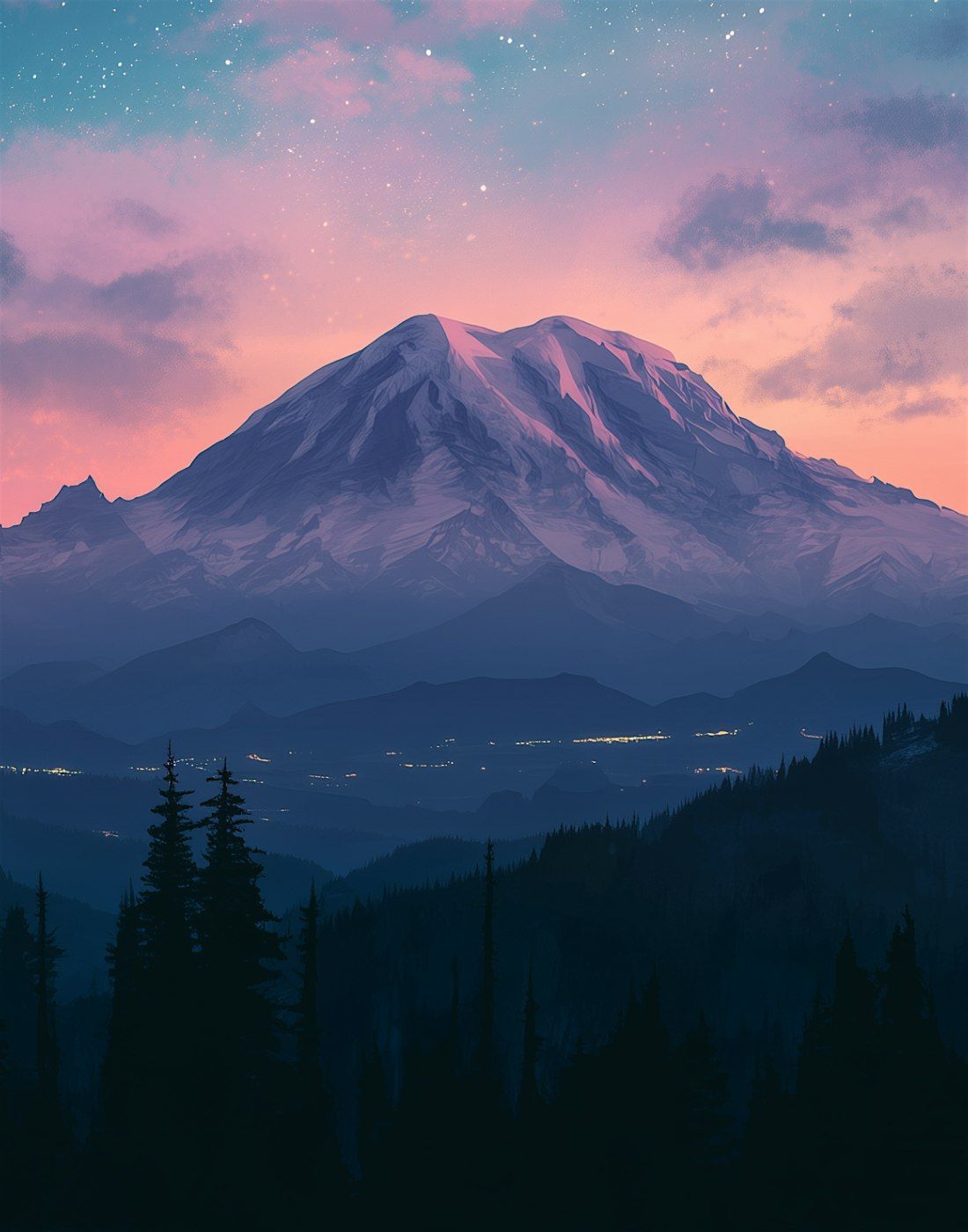 Twilight Mount Rainier - Paint Along (& NA Sip), 12 December | Event in Tacoma | AllEvents