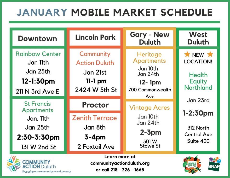 Mobile Market at Zenith Terrace! , Zenith Terrace, Duluth, January 8