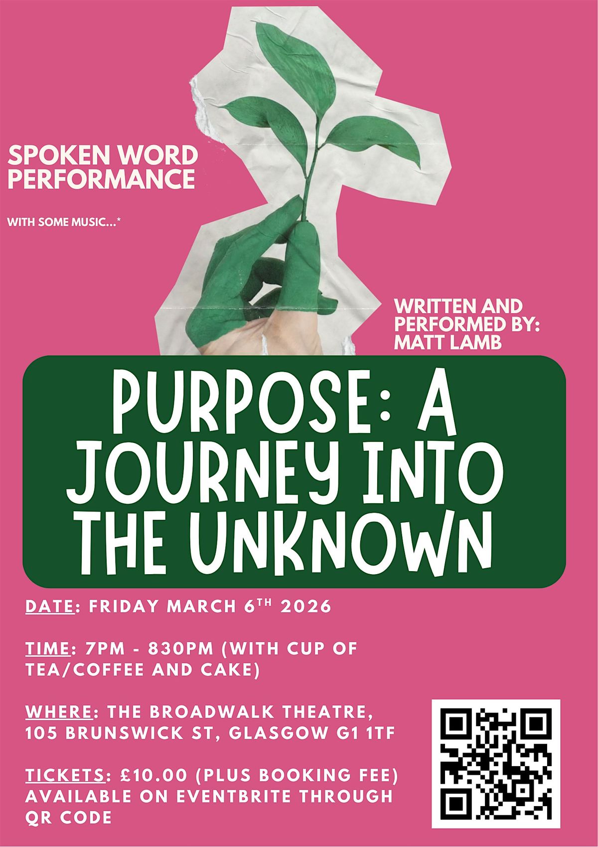 Purpose: A Journey Into the Unknown, 6 March | Event in Glasgow | AllEvents
