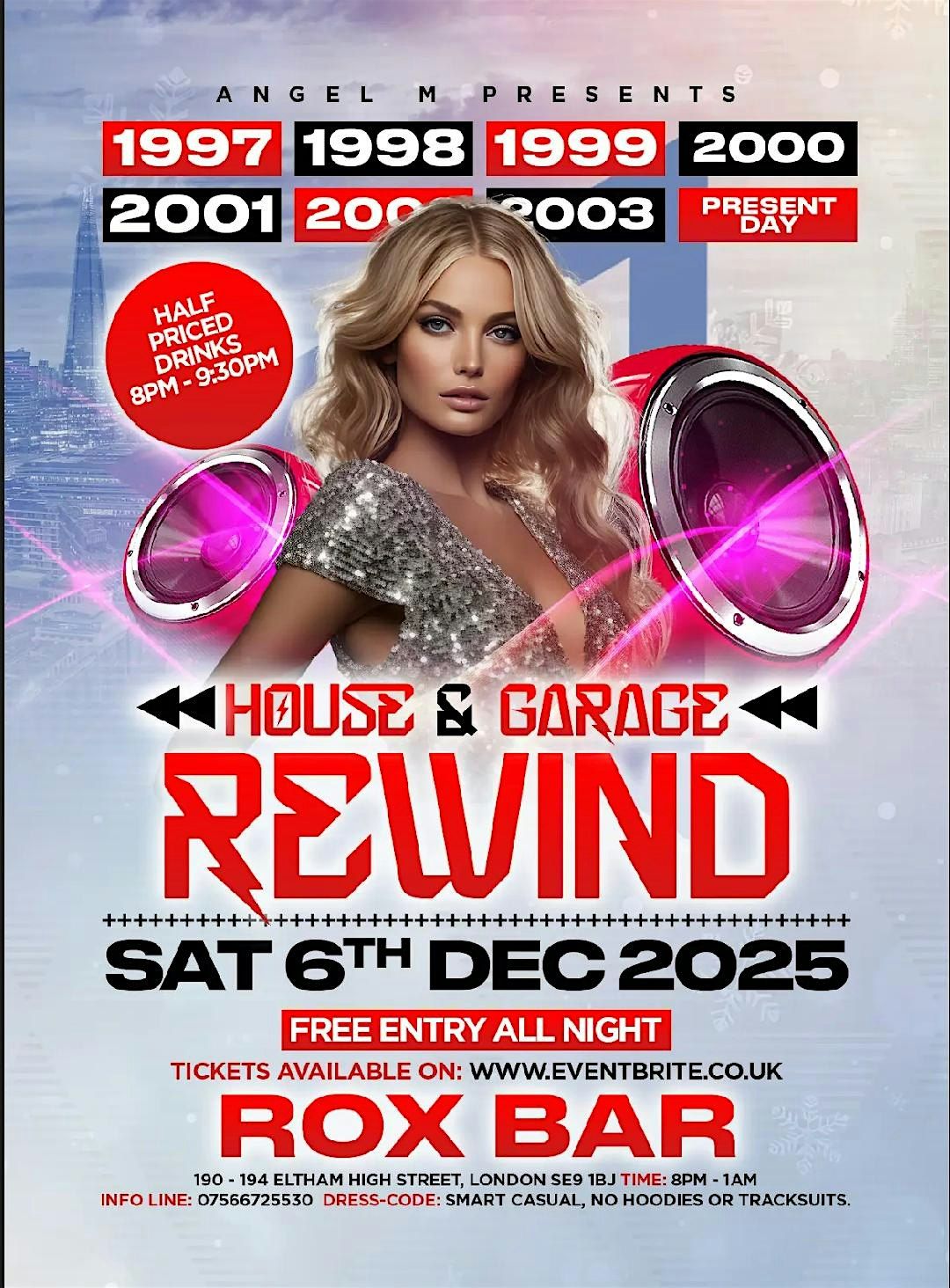 << HOUSE & GARAGE REWIND << (FREE ENTRY EVENT) @ROX BAR, ELTHAM, SE9., 6 December | AllEvents