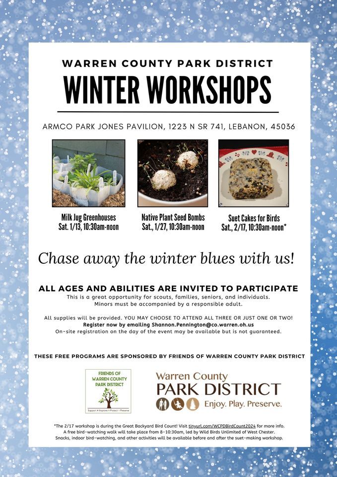 Winter Suet Cakes for Birds, Warren County Armco Park