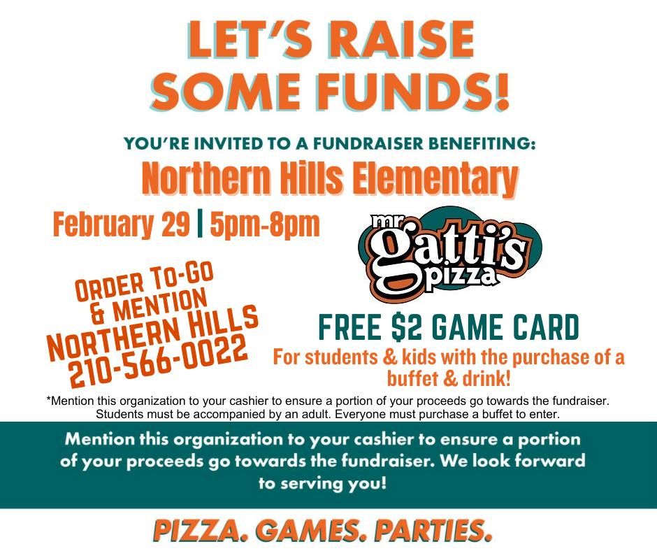 Gattis Gives Back Benefitting Northern Hills Elementary, Mr Gatti's