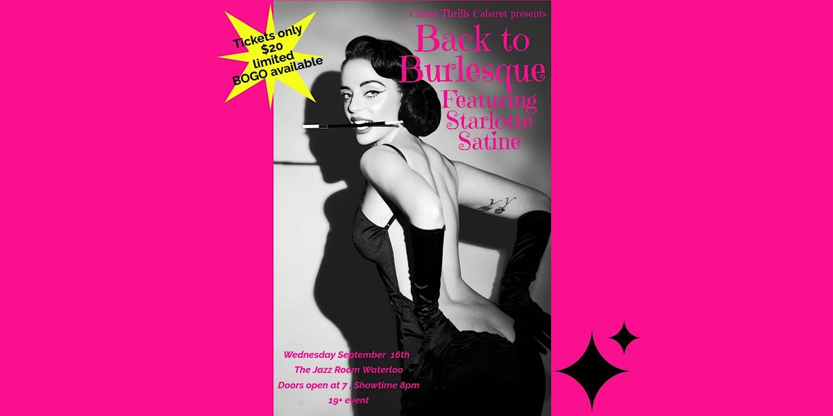 Back to Burlesque, The Jazz Room, Waterloo, 16 September 2026