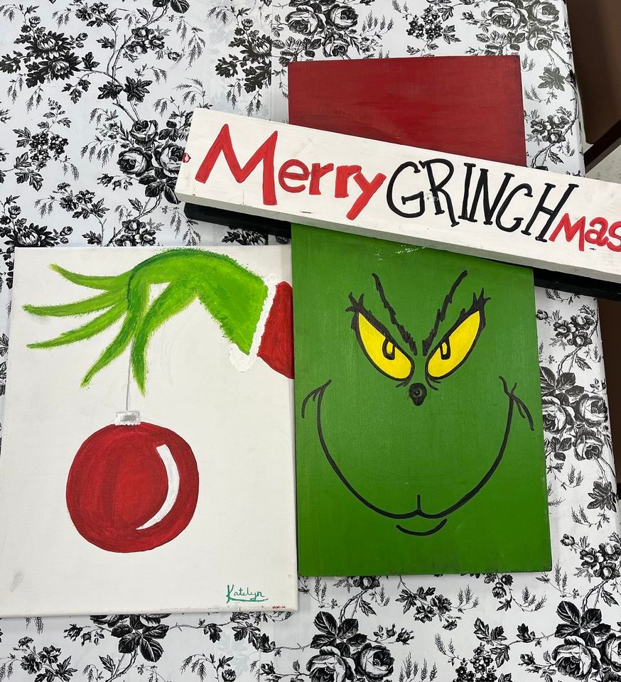 Grinch wood or canvas, Brushstrokes n' More, Kingsport, December 22