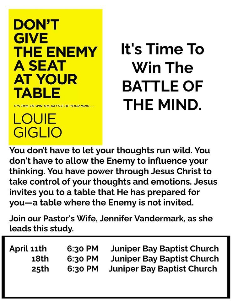 Ladies 30 49 Bible Study with Jennifer Vandermark, Juniper Bay