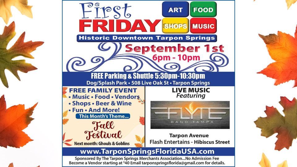 Tarpon Springs First Friday September 1st, Downtown Tarpon, Springs