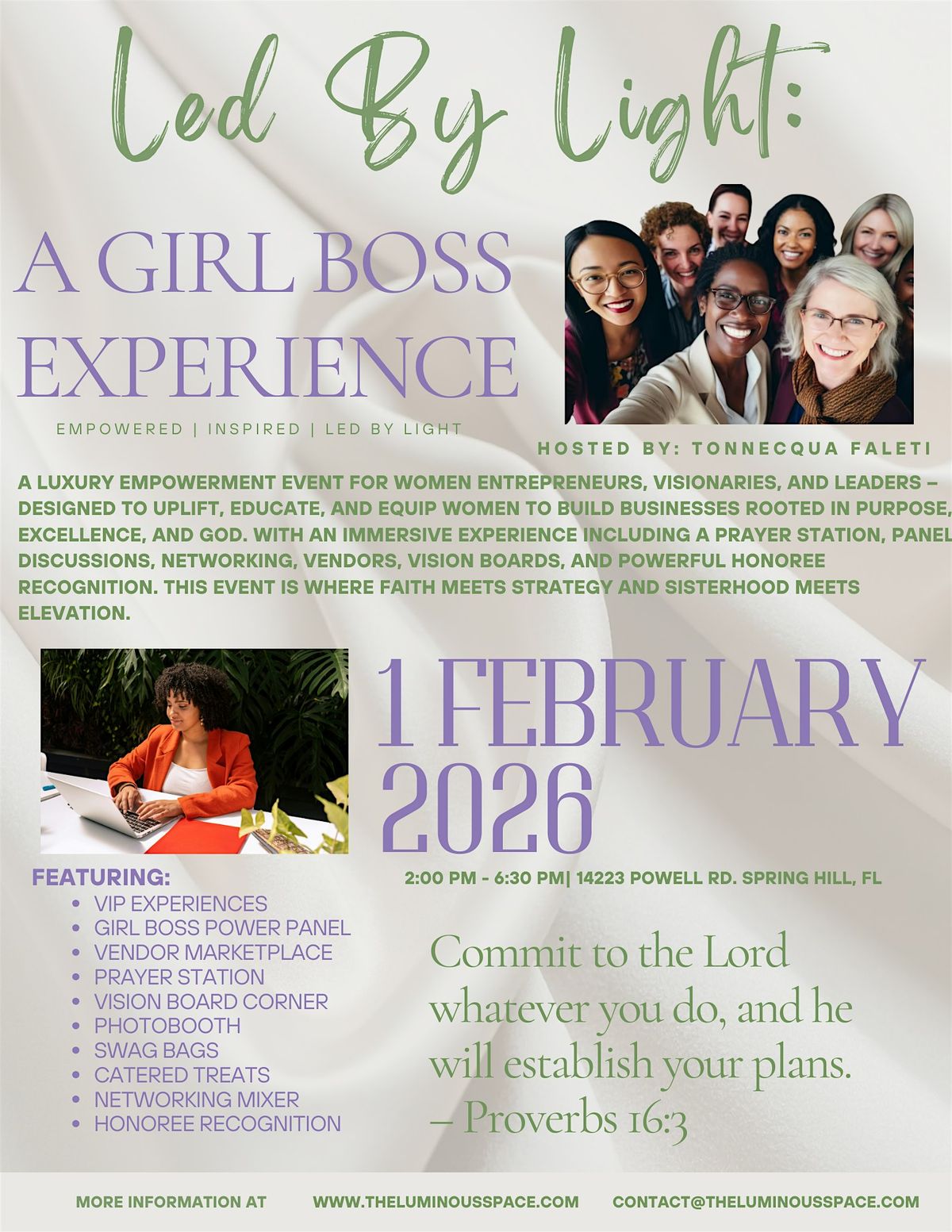 Led By Light: A Girl Boss Experience, 1 February | Event in Spring Hill | AllEvents