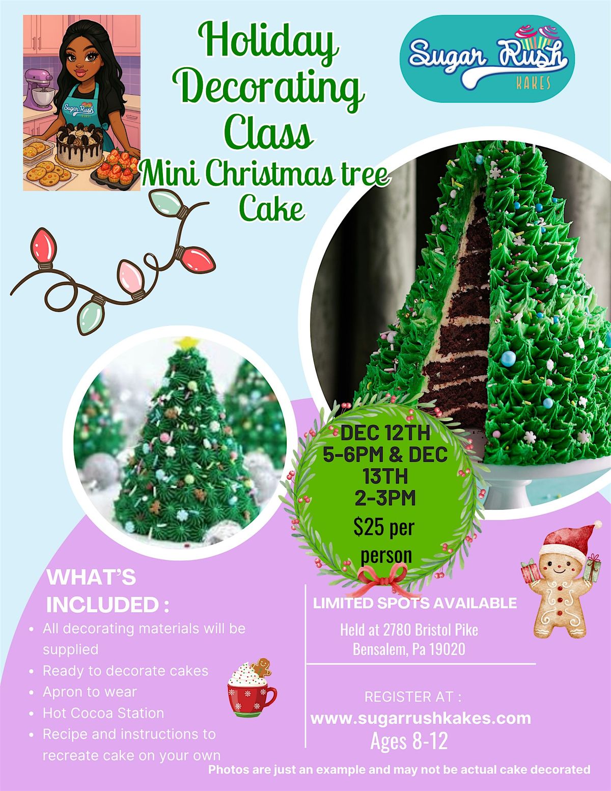Holiday Decorating Class- Mini Christmas Tree Cake, 12 December | Event in Eddington | AllEvents