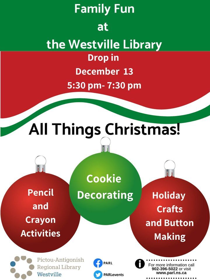 All Things Christmas! Family Fun Craft night (dropin), Westville