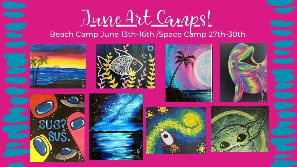 June Art Camps for Kids--Beach Camp!, Painting with a Twist (Little Rock, AR),  13 June to 16 June