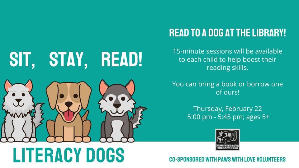 Sit stay read literacy dogs lawton public library municipal city