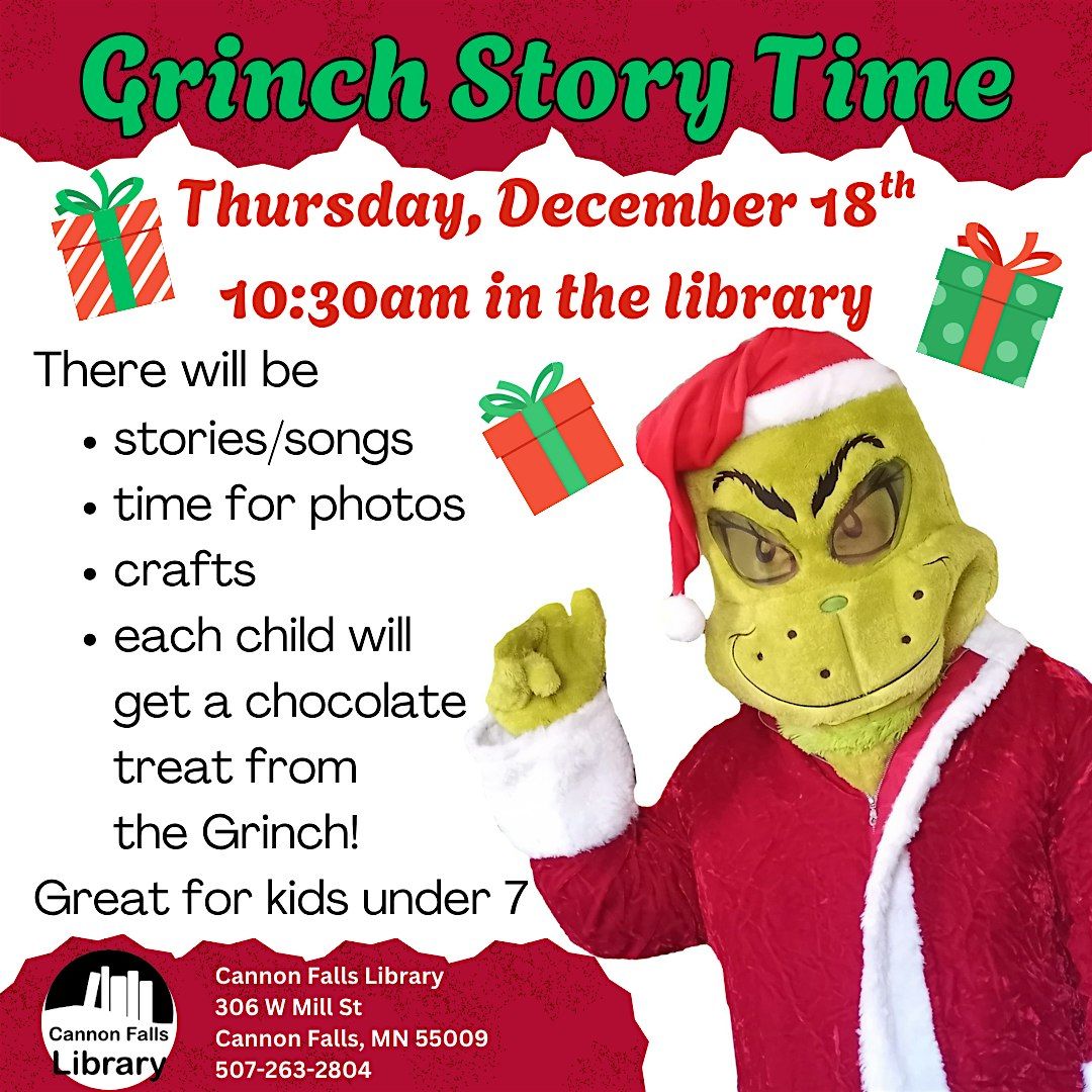 Grinch Story Time, 18 December | Event in Cannon Falls | AllEvents