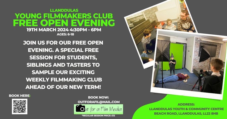 Free Young Filmmakers taster evening ., Llanddulas Youth and