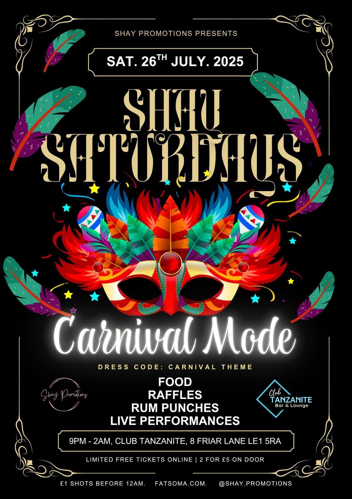 Shay Saturdays: Carnival Mode, 26 July | Event in Leicester | AllEvents