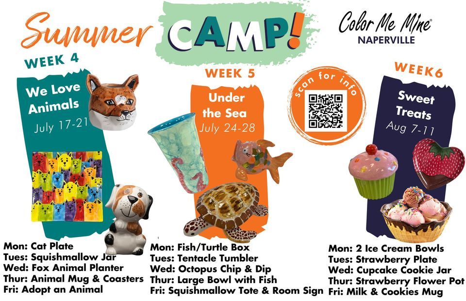 Summer Camp Under the Sea, Color Me Mine (Naperville, IL), July 24