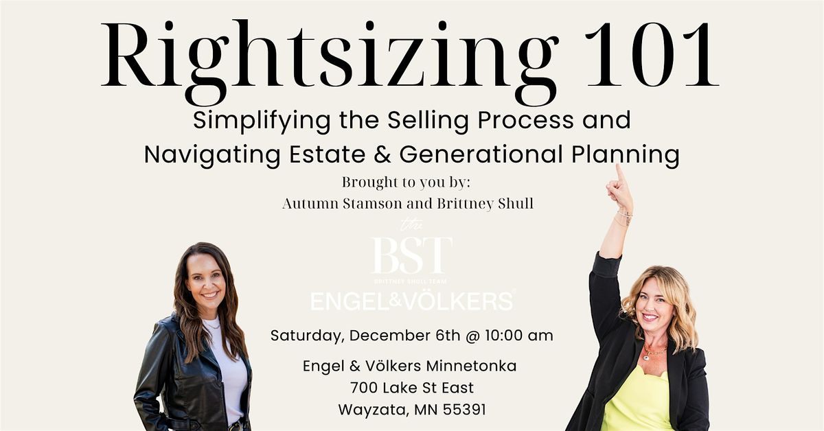 Rightsizing 101: Simplifying the Selling Process &  Estate Planning, 6 December | Event in Wayzata | AllEvents