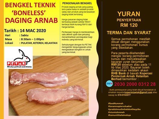 Bengkel Teknik Boneless Daging Arnab Koperasi Penternak Arnab Kelantan Kota Bharu 14 March