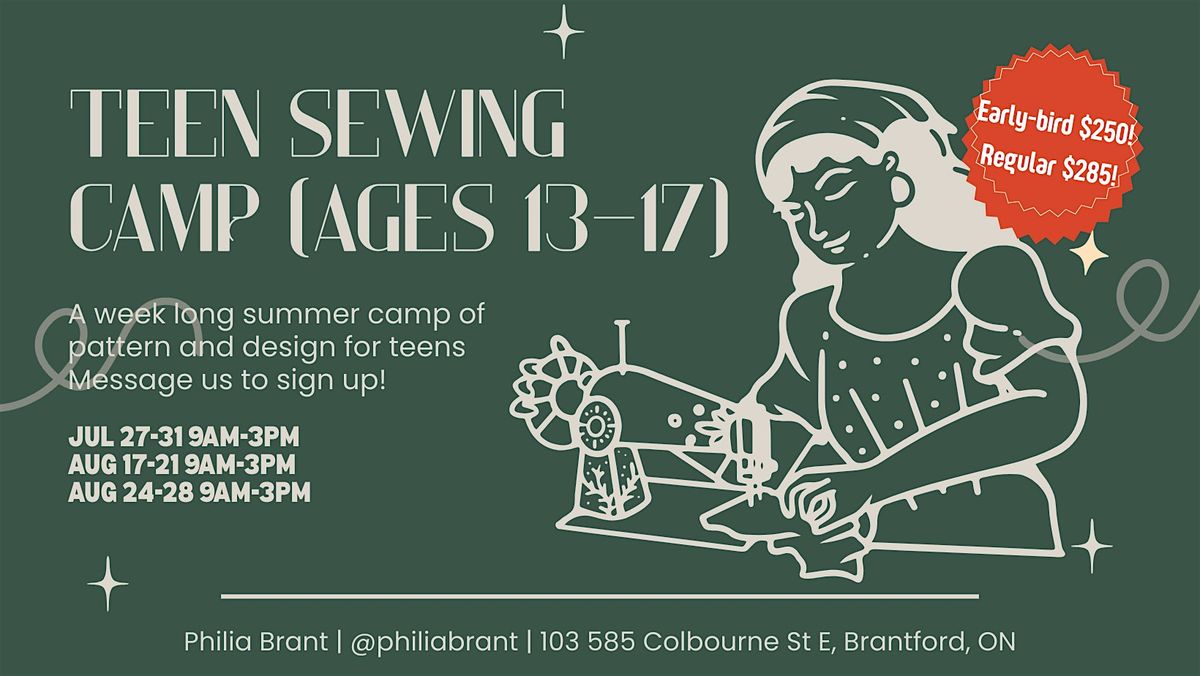 ✂️ Teen Sewing Camp (Ages 13–17) ✂️