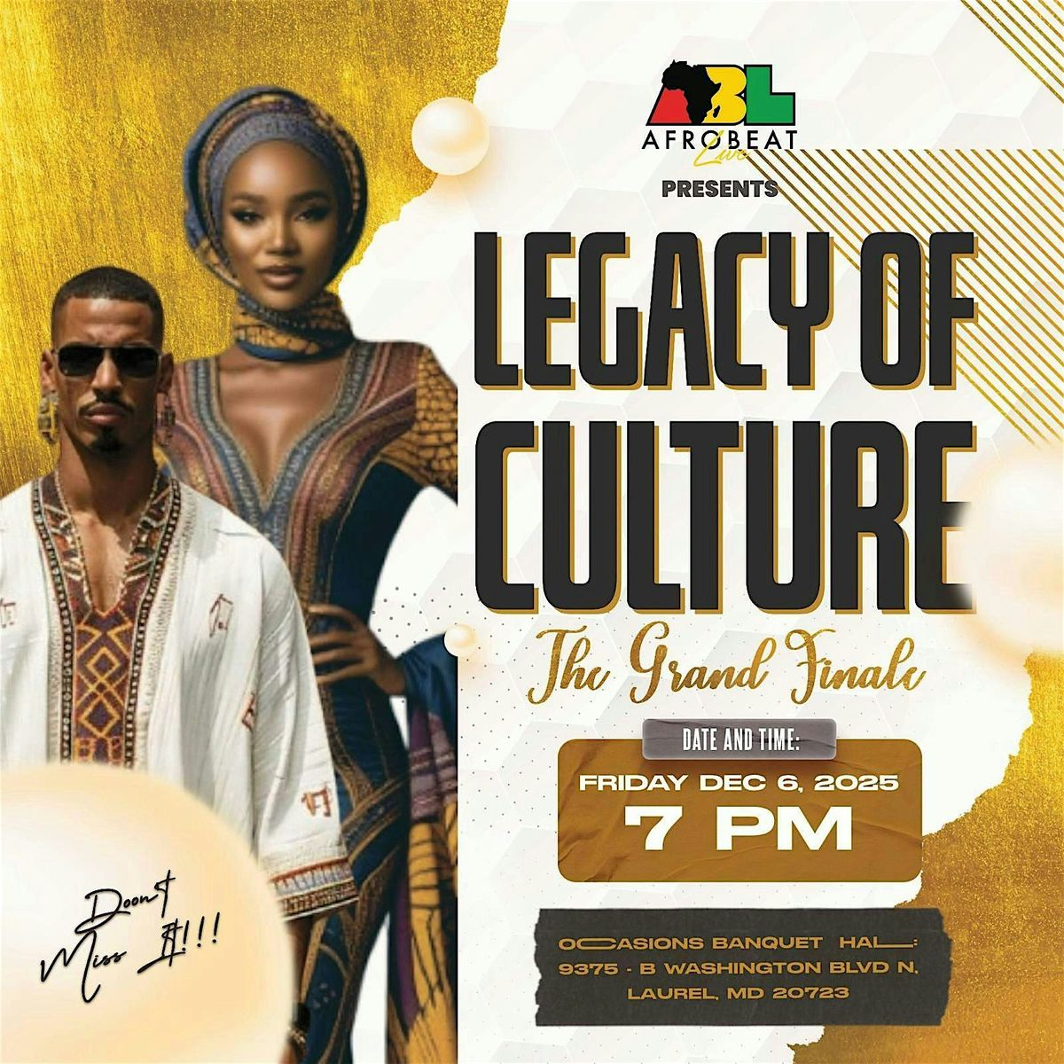 LEGACY OF CULTURE - The Grand Finale, 6 December | Event in Laurel | AllEvents