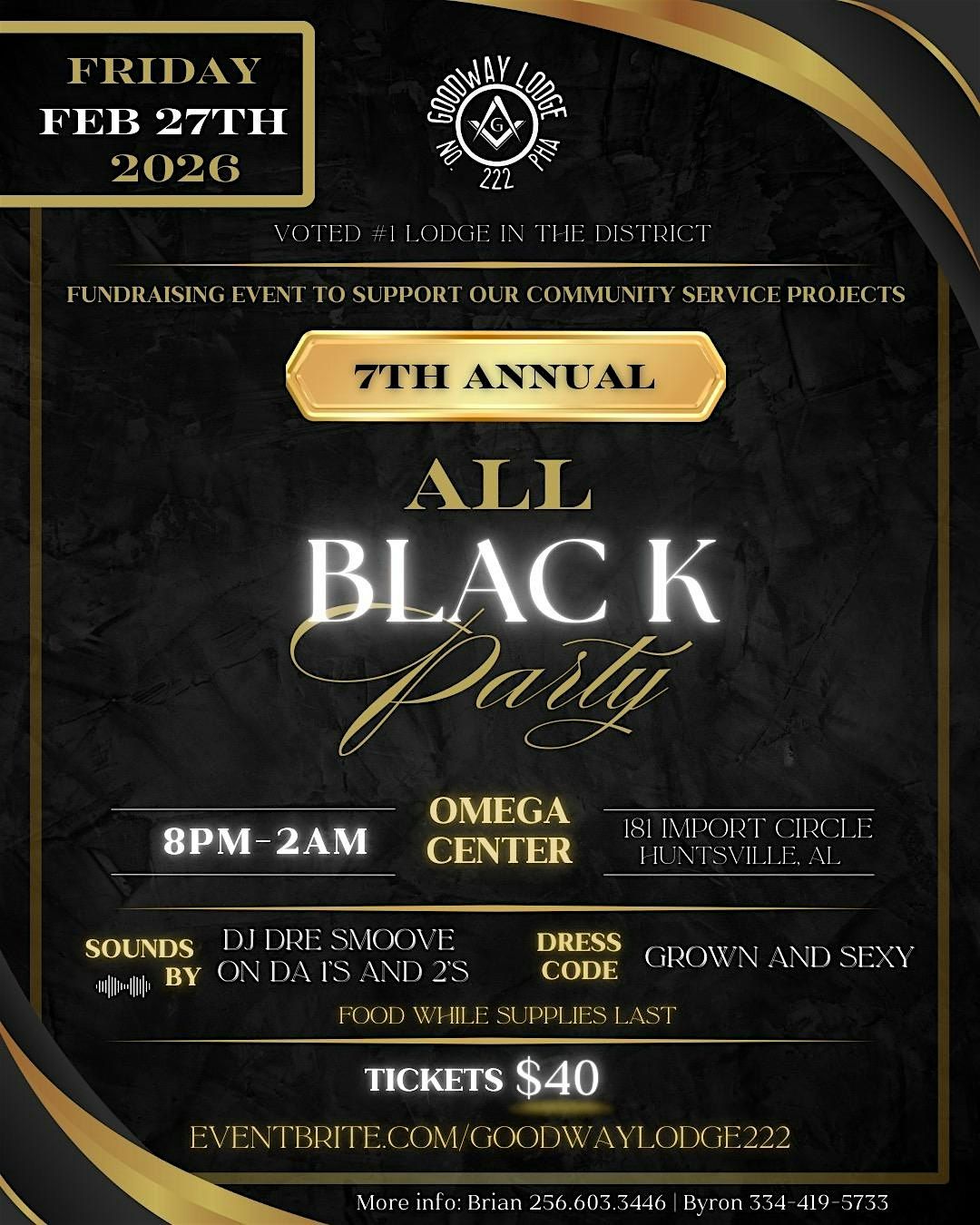Goodway Lodge No. 222 Seventh Annual All Black Party