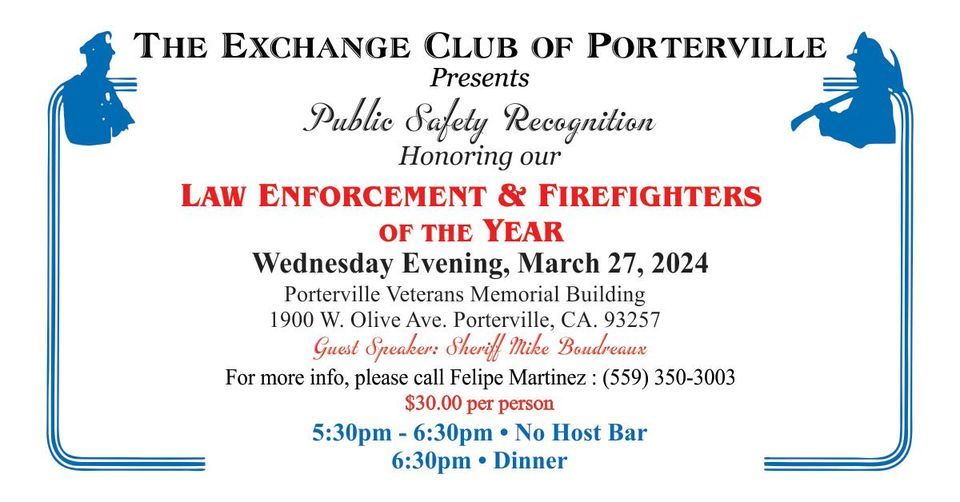 63rd Annual Public Safety Recognition Dinner, Veterans Memorial