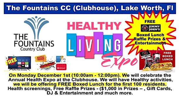 FREE Fountains CC Health Expo & Free Jimmy John's Boxed Lunch, 1 December | Event in Greenacres | AllEvents