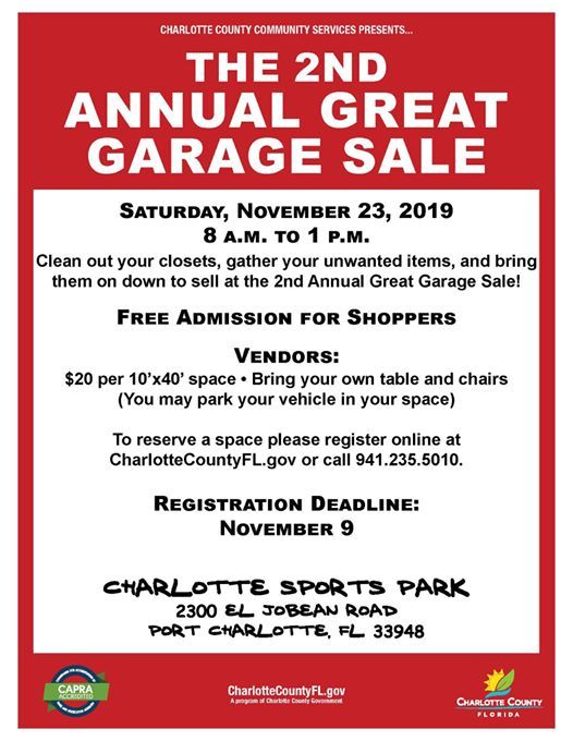 The Great Garage Sale Charlotte Sports Park November 23 - Garage Car