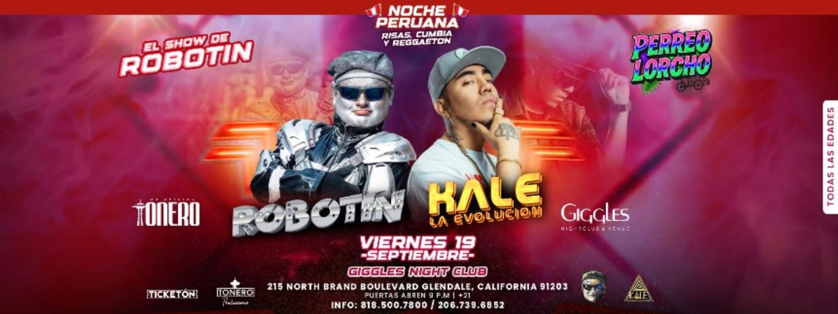 ROBOTIN &  KALE LA EVOLUCION EN LOS GLENDALE, 19 September | Event in Glendale | AllEvents