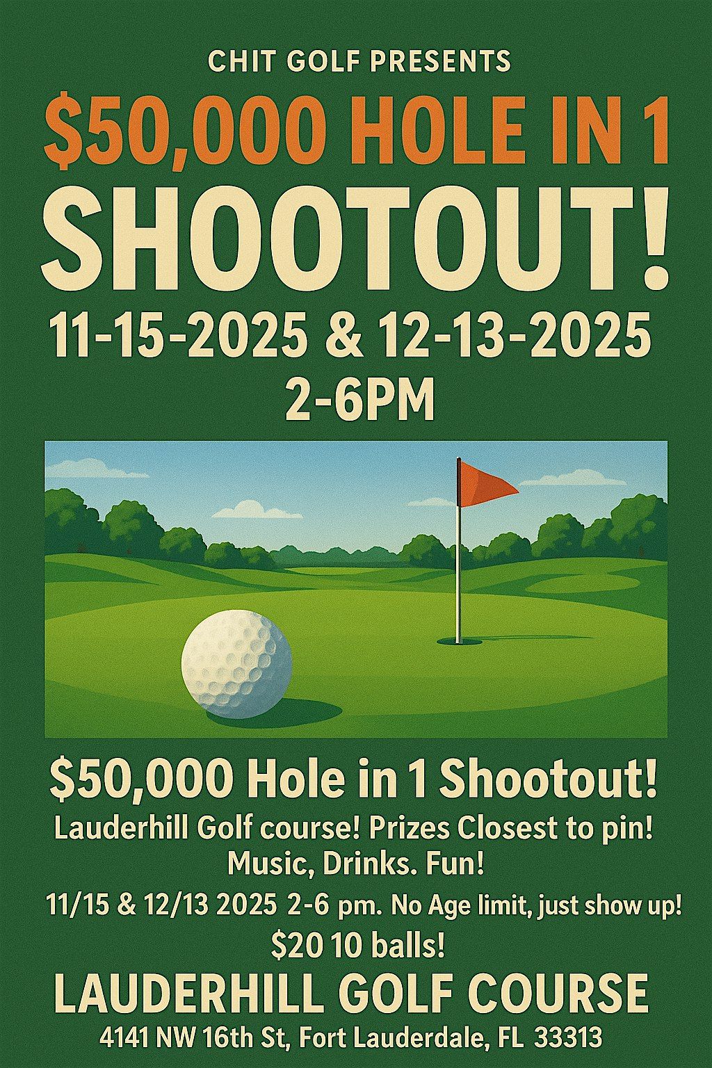$50,000 Hole in 1 Challenge!, 13 December | Event in Fort Lauderdale | AllEvents