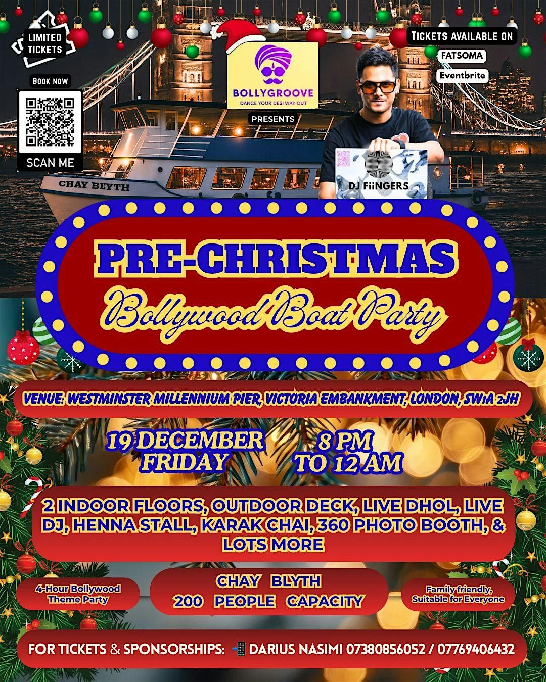 PRE-CHRISTMAS BOLLYWOOD BOAT PARTY IN LONDON 2025, 19 December | Event in London | AllEvents