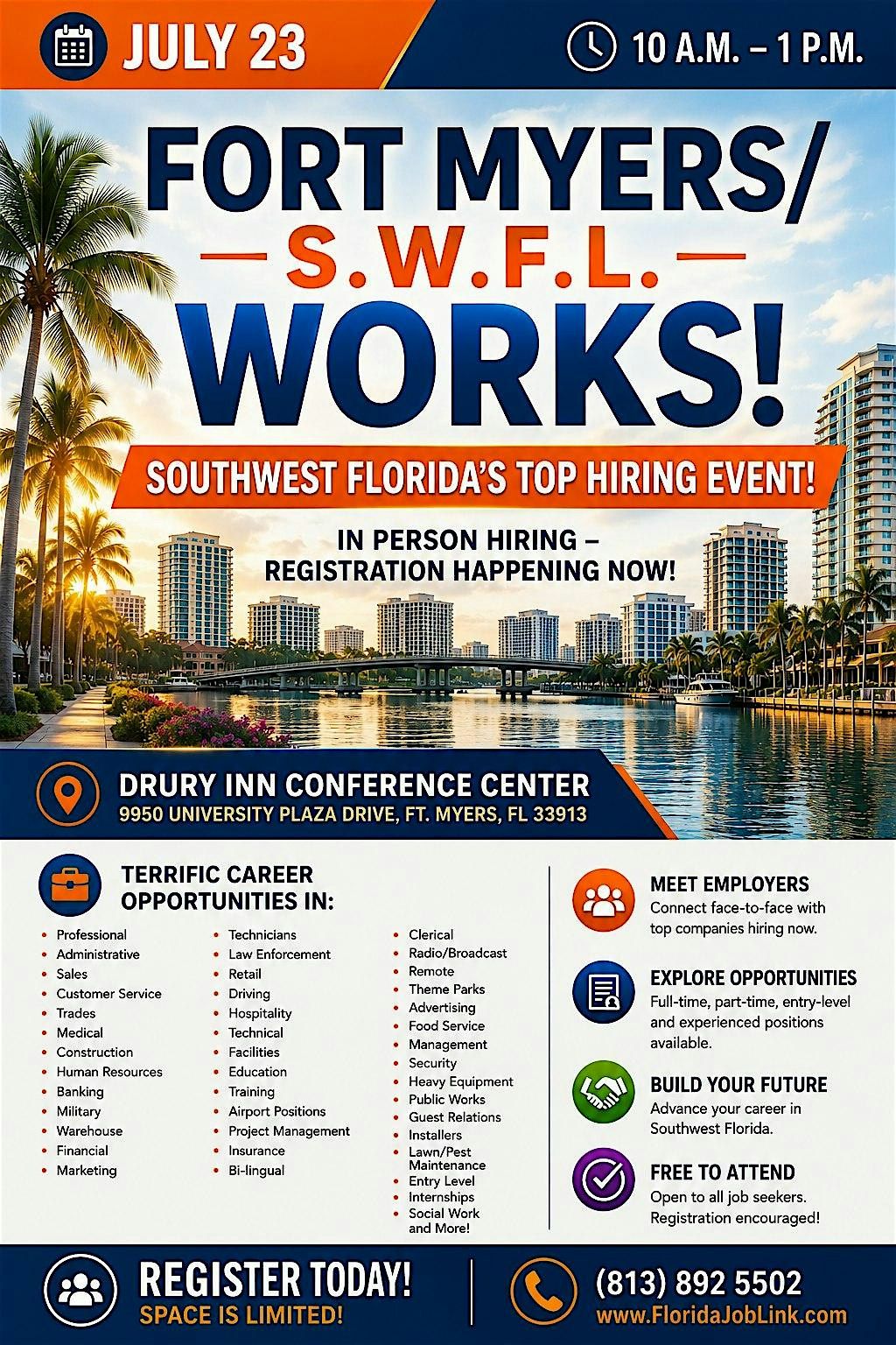 FORT MYERS - SWFL WORKS! JOB FAIR!, HILTON GARDEN INN FGCU AIRPORT AREA ...