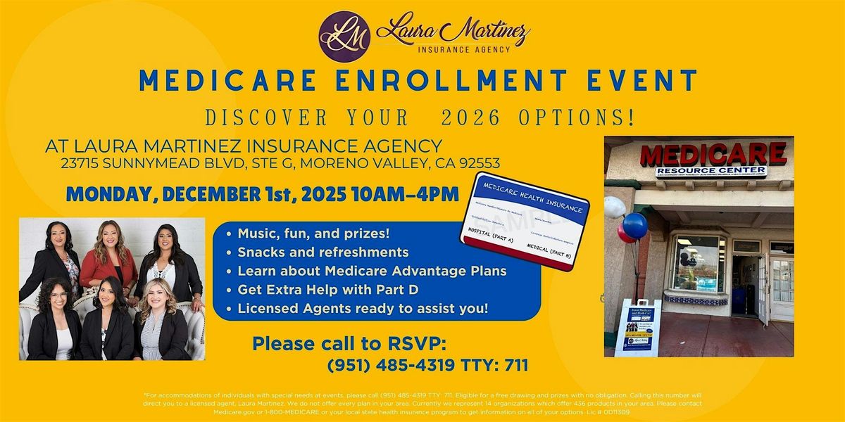 Medicare Enrollment Event - Discover your 2026 options!, 1 December | Event in Moreno Valley | AllEvents