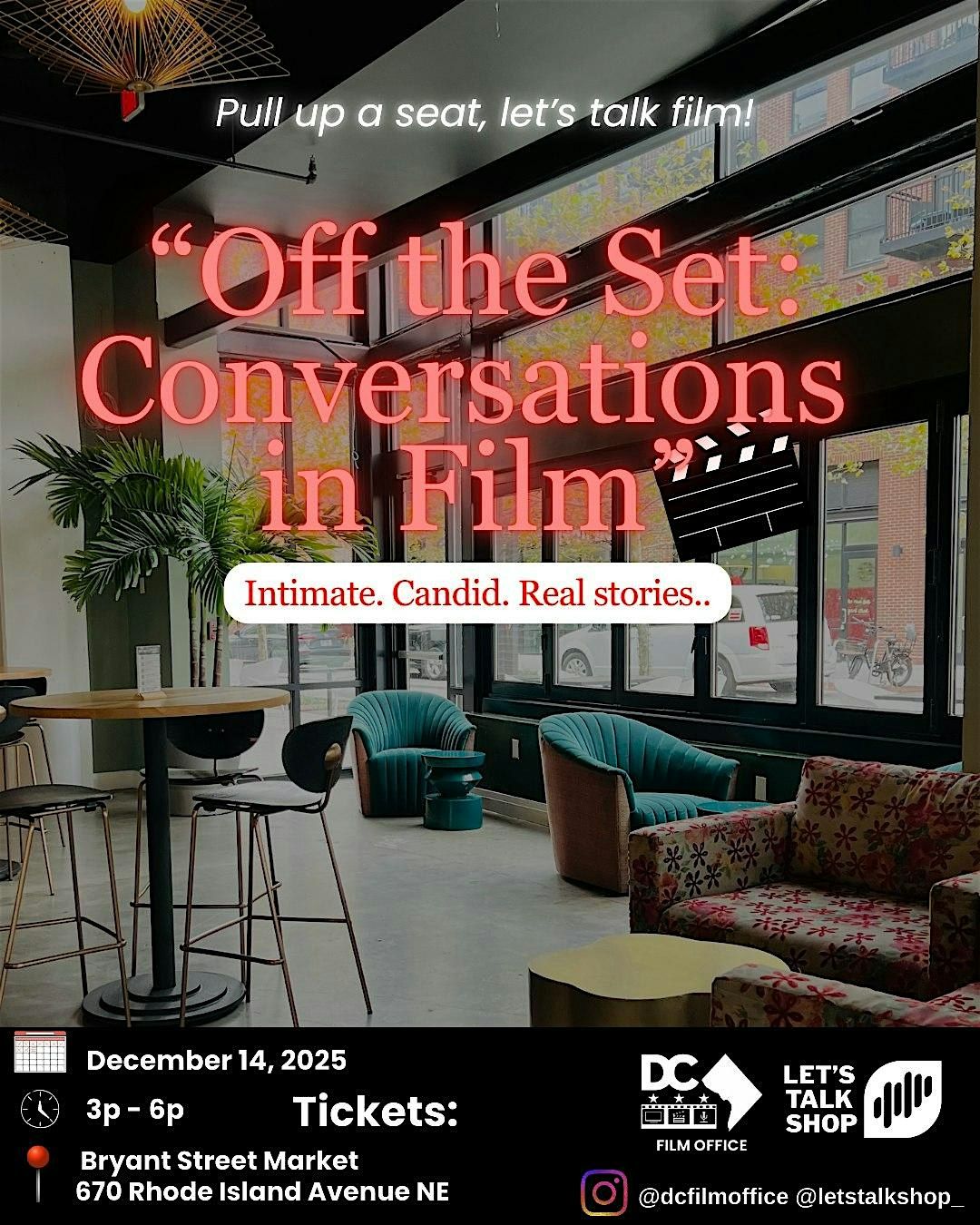 DC Film Office + Let's Talk Shop present Off the Set: Conversations in Film, 14 December | Event in Washington