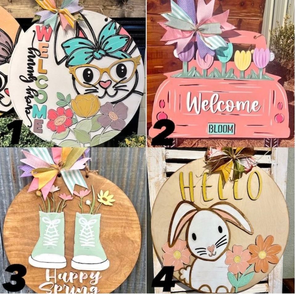 DIY You Choose Spring Door Hanger Wine Design Fayetteville NC
