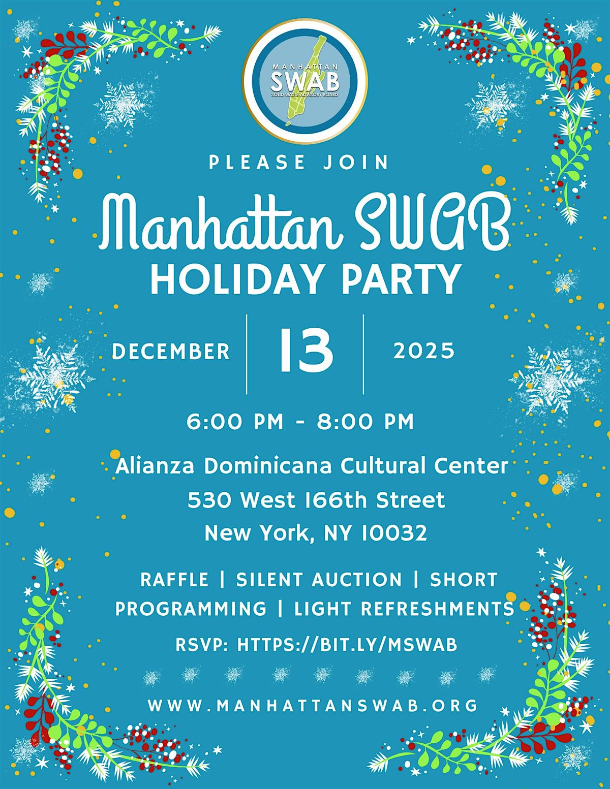Manhattan SWAB Holiday Party, 13 December | Event in New York | AllEvents