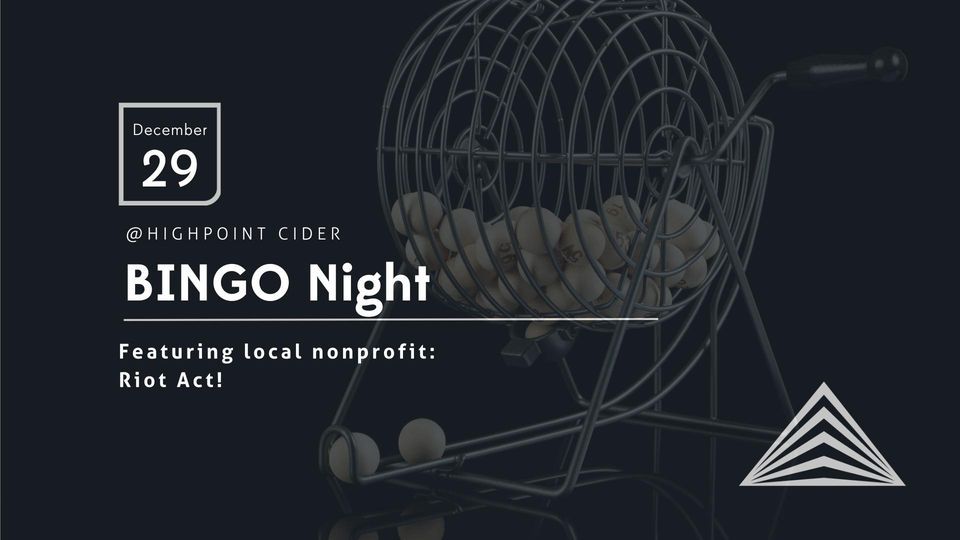 BINGO Night - Riot Act!, Highpoint Cider, Jackson, 29 December 2023 ...