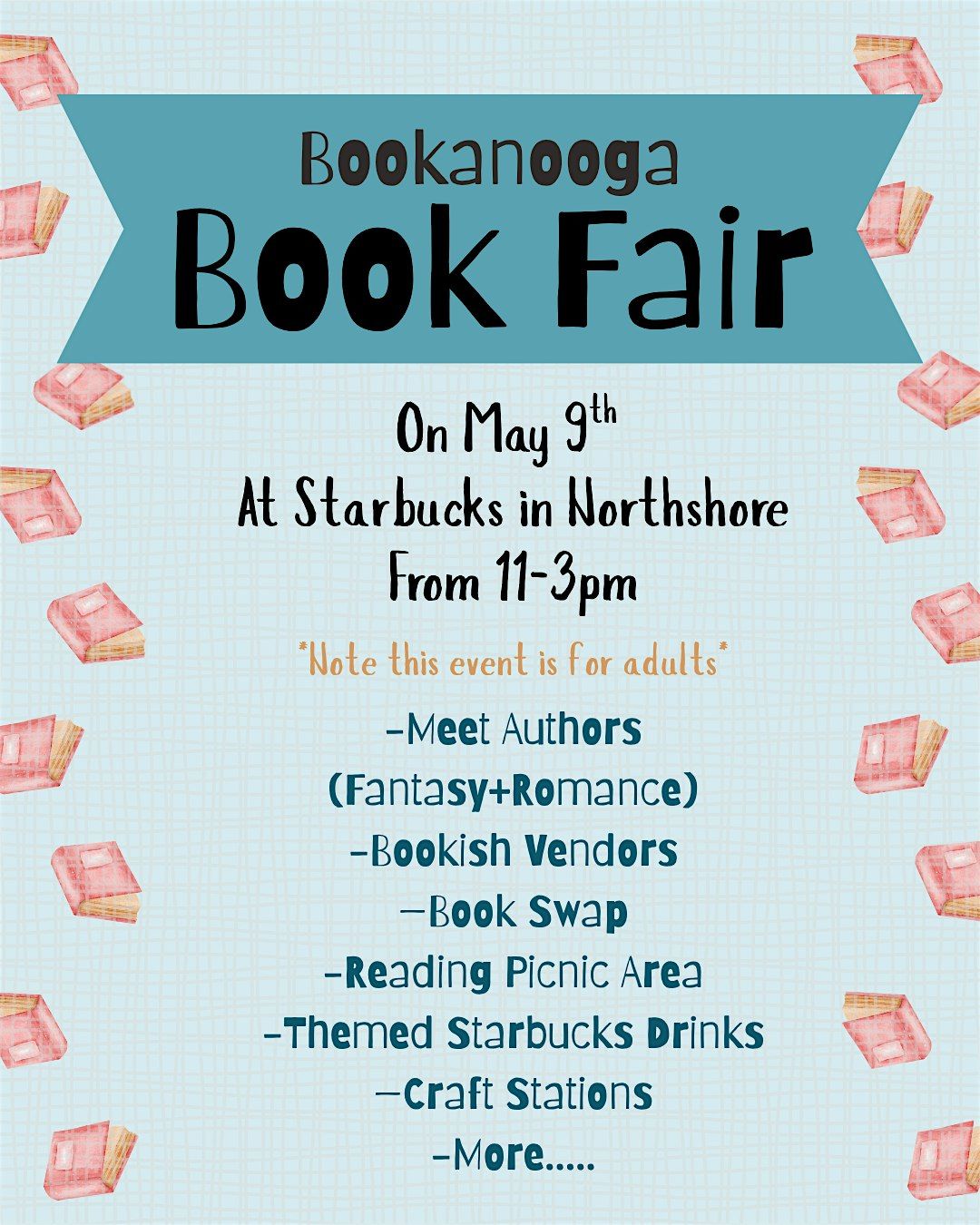 Bookanooga Book Fair, Starbucks North Shore, Chattanooga, 9 May 2026 ...