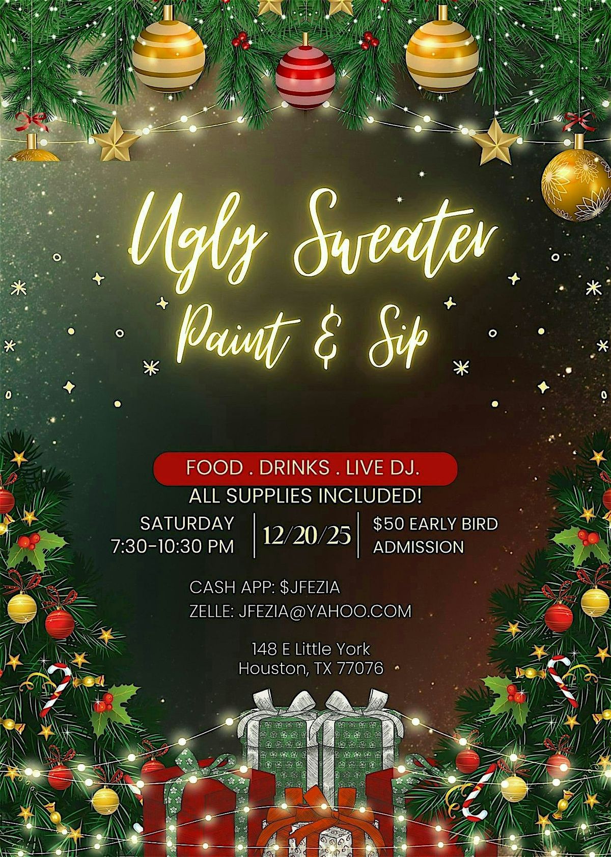 Ugly Sweater Paint & Sip, 20 December | Event in Houston | AllEvents