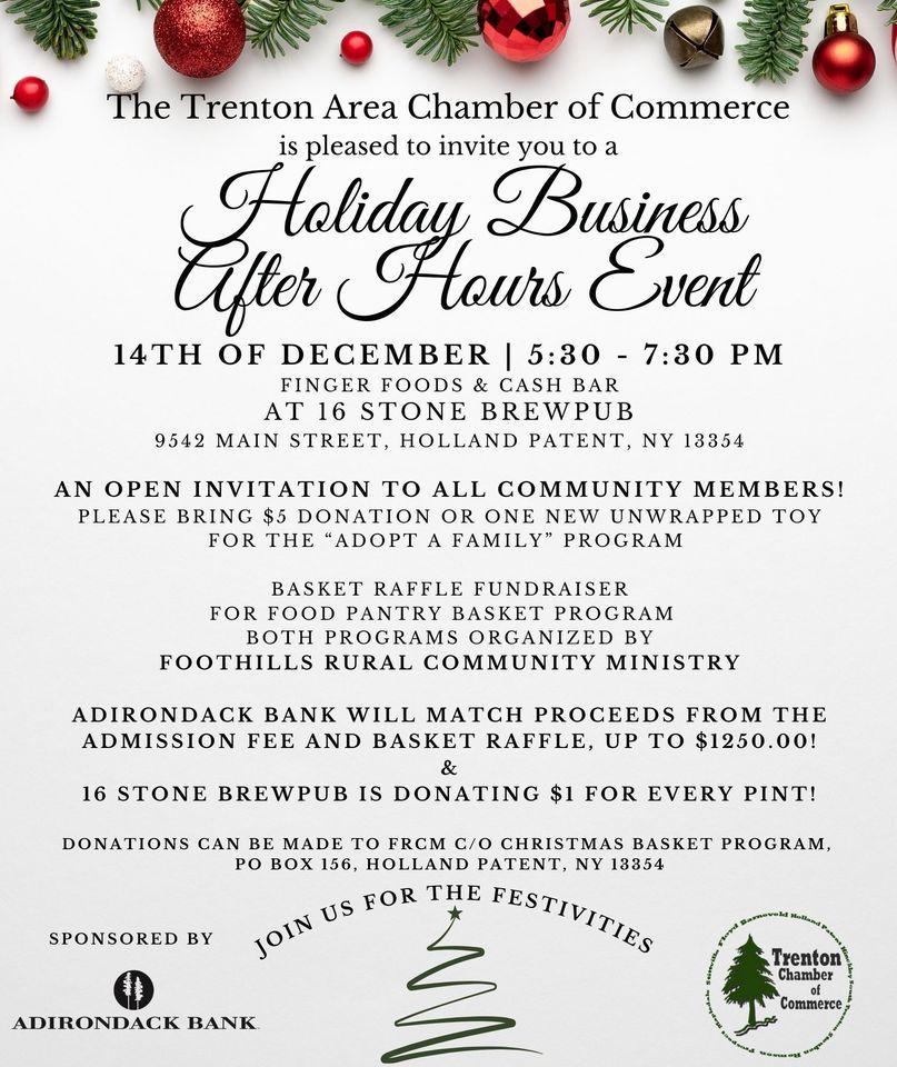 Holiday Business After Hours, 16 Stone Brewpub Holland Patent, NY