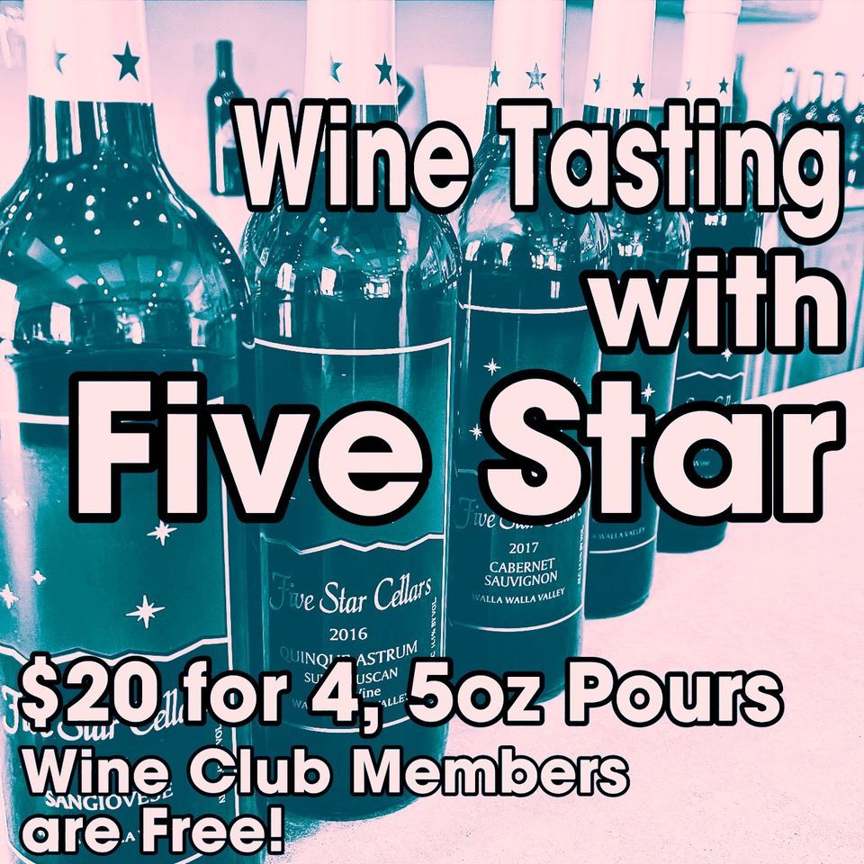 Wine Tasting with Five Star Cellars!, Happy Trails to Brews, Spokane