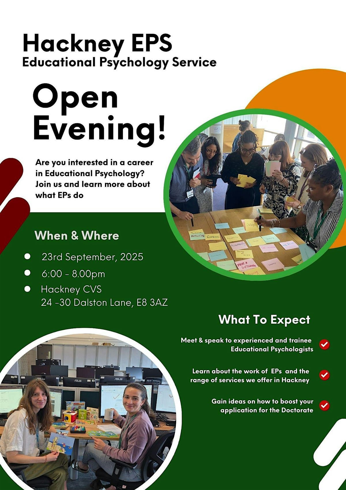Hackney Educational Psychology Service Open Evening 2026 in-person ...