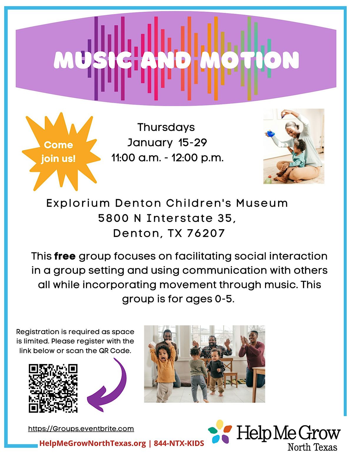 Face to Face Music and Motion - Explorium Denton Childrens Museum