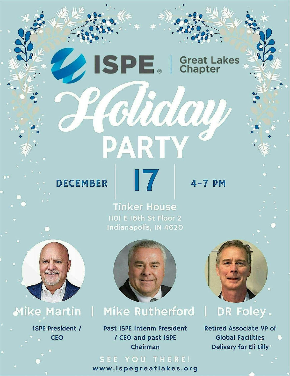 ISPE Great Lakes Chapter 2025 Holiday Party, 17 December | Event in Indianapolis | AllEvents