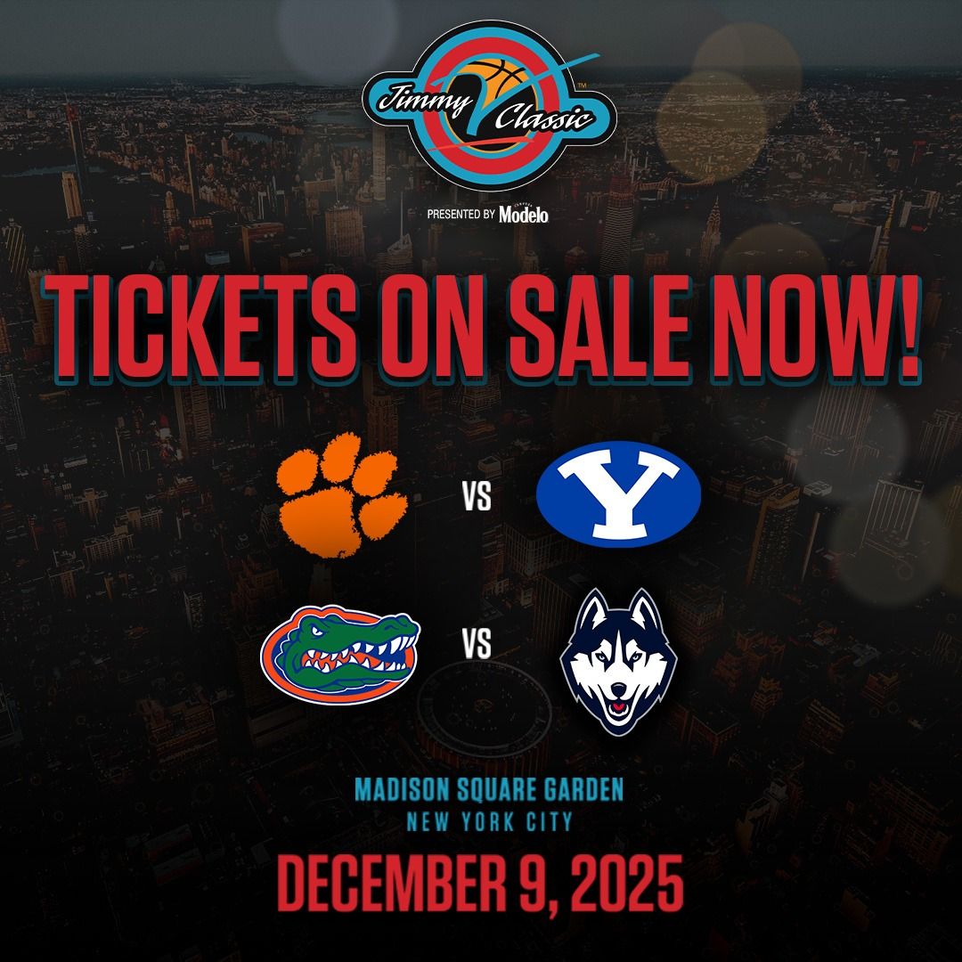 Jimmy V Classic: Clemson vs. BYU & UConn vs. Florida, 8 December | Event in New York | AllEvents
