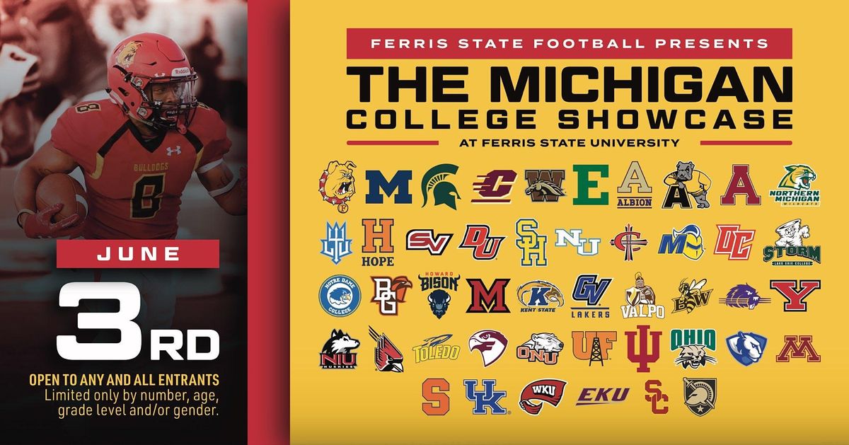 Ferris State Football Presents The Michigan College Showcase Ferris State University Big Rapids June 3 2021 Allevents In Ferris State Anational Championship 2022 Football Apparel