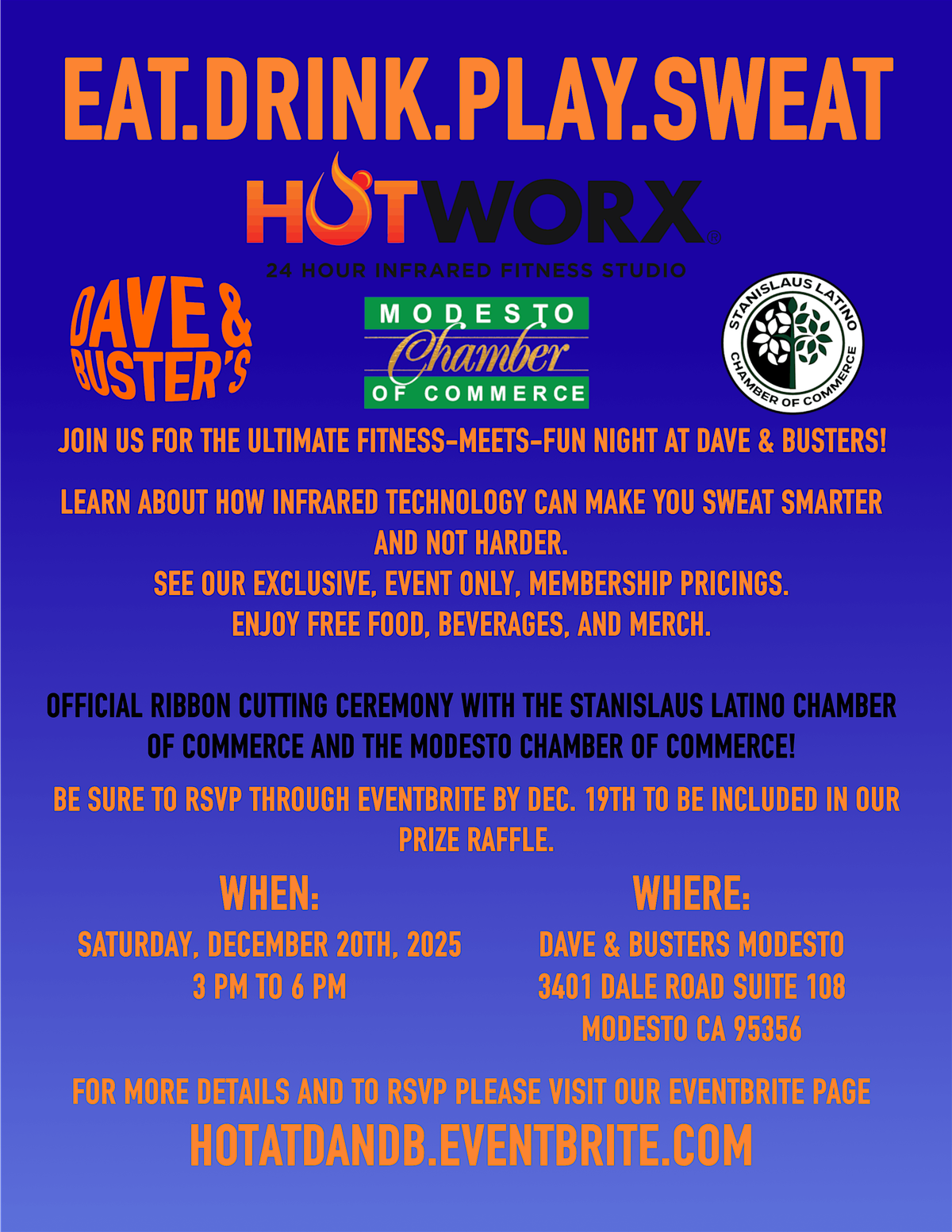 HOTWORX Holiday Party @ Dave and Buster's, 20 December | Event in Modesto | AllEvents