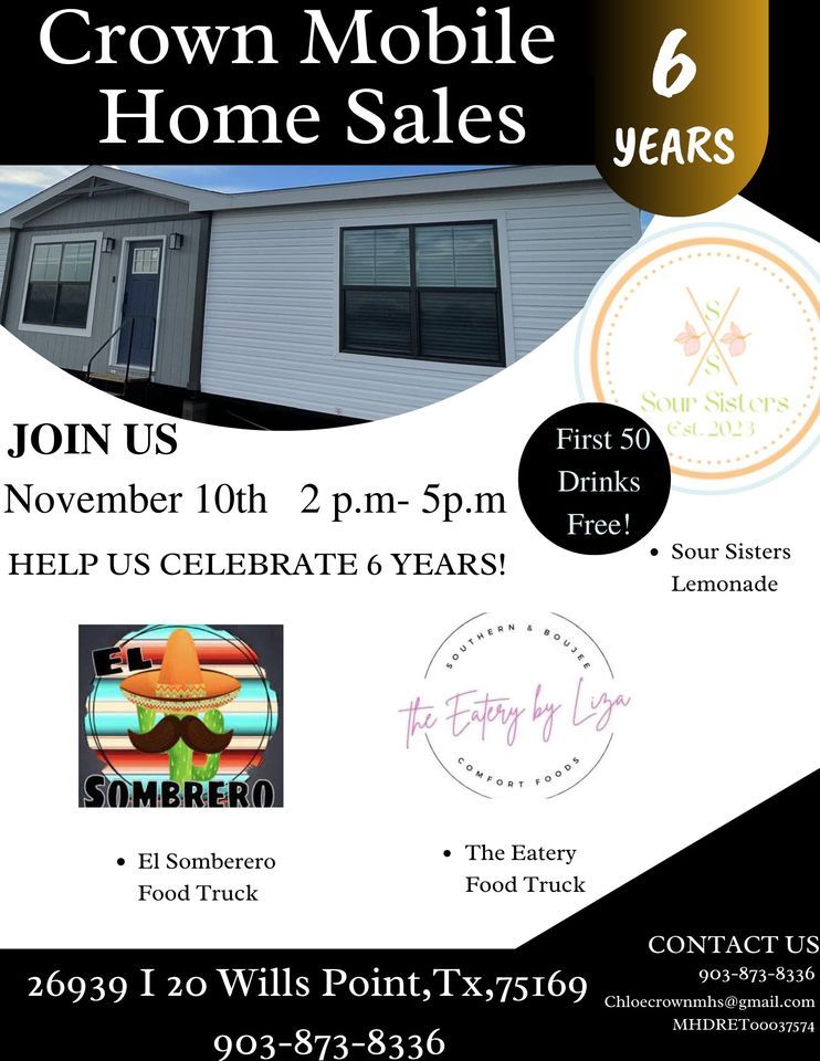 Crown 6 Year Anniversary, Crown Mobile Home Sales & Service, Wills