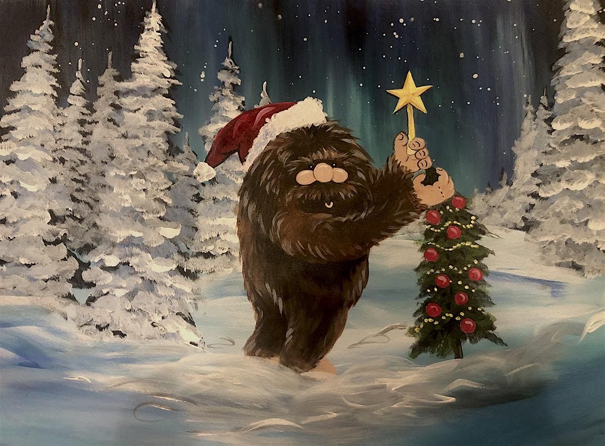 Christmas Sasquatch - Tipsy Brush Painting Party!, 9 December | Event in Kila | AllEvents